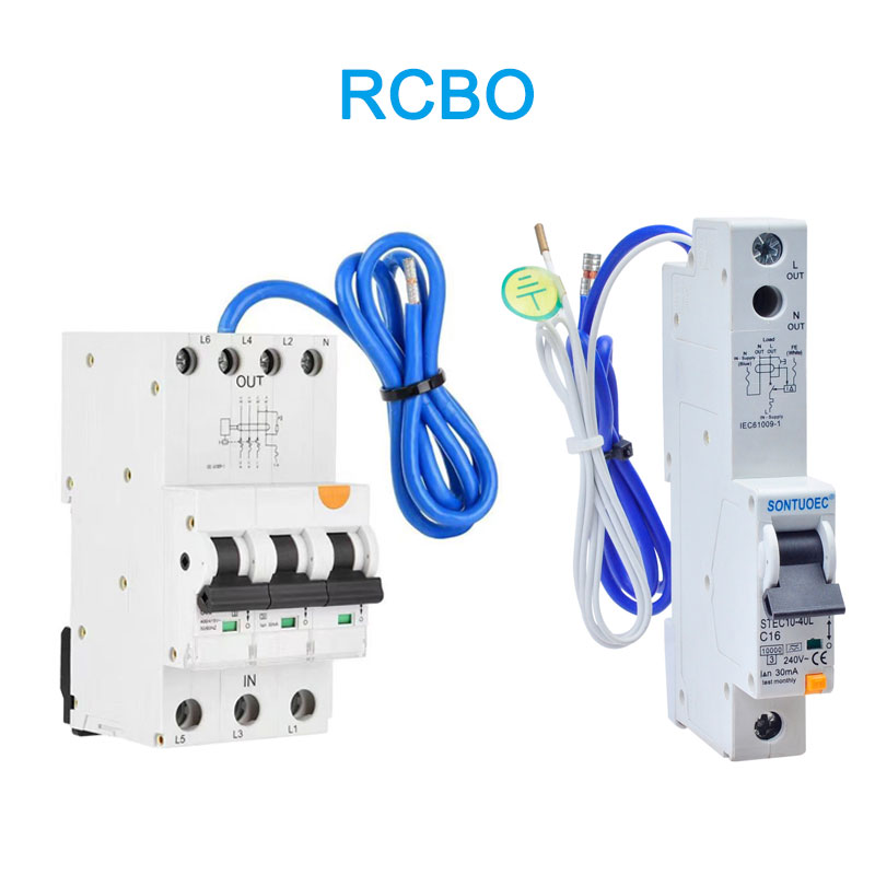 6ka 3p + n circuitu di fuga un (AC) Type RCBO cù cable