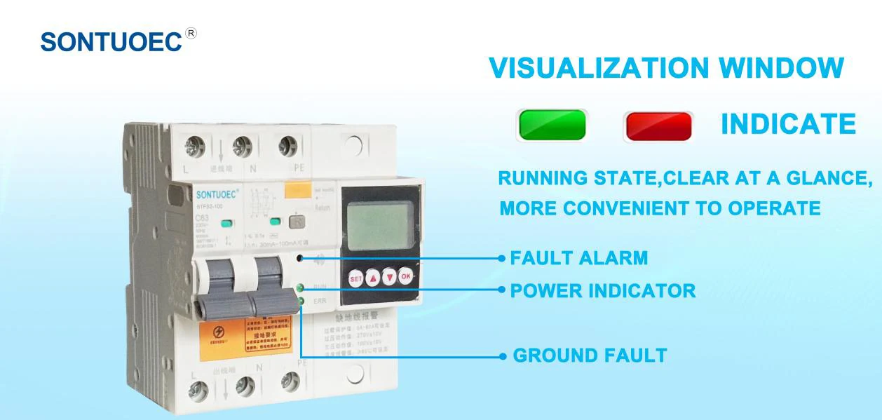 100A 2p 4p Multifunctional RCBO
