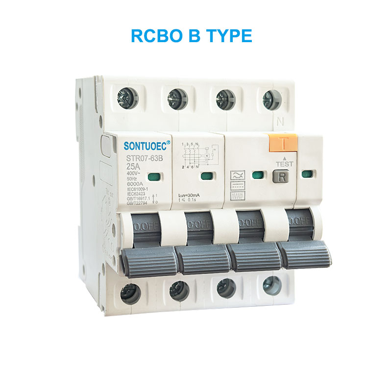 Stro7-63b RCBO B type 2p 4p interruit corrente residuale