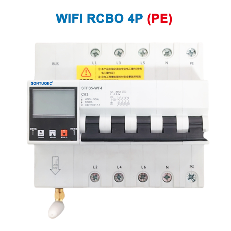 WiFi Stfs5-63 Serie Multi Interetale Iot Intelligent Rcbo Intelligent Breaker